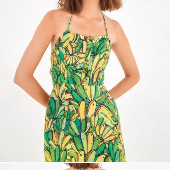 Farm Rio Green Banana Midi Dress - Picture 3 of 10